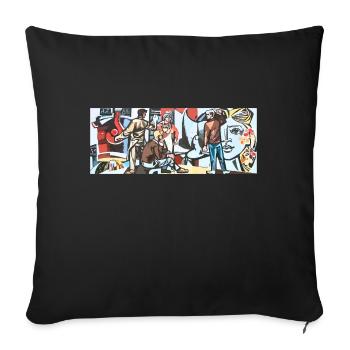 Art de travail quotidien de la mosaïque de la RDA - Housse de coussin décorative 45 x 45 cm - noir - Devant