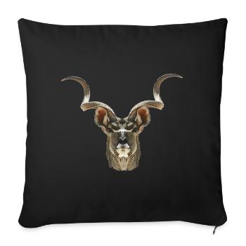 Kudu antelope, african animal designs - Sofa pillowcase 17,3'' x 17,3'' (45 x 45 cm) - black - Front