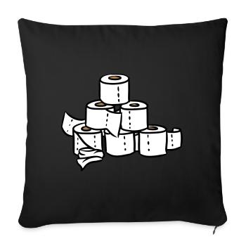 Toilet Paper Tower Pyramid Corona Hamster Pandemic - Sofa pillowcase 17,3'' x 17,3'' (45 x 45 cm) - black - Front