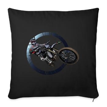 Motocross - Sofa pillowcase 17,3'' x 17,3'' (45 x 45 cm) - black - Front