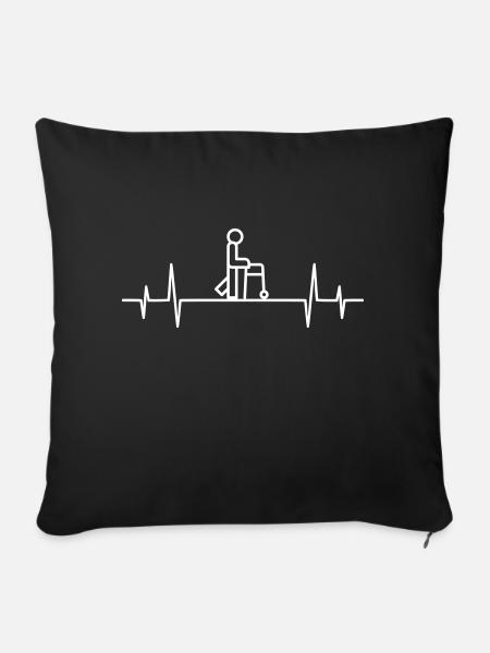 Heartbeat Retirement Home Nursing Home Pension - Sofa pillowcase 17,3'' x 17,3'' (45 x 45 cm) - black