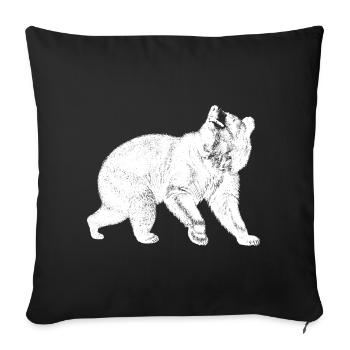 Ours Wildnisboire ours polaire nature forêt animal - Housse de coussin décorative 45 x 45 cm - noir - Devant