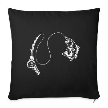 Pêche - Housse de coussin décorative 45 x 45 cm - noir - Devant