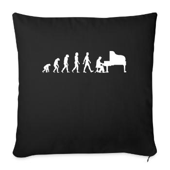 Pianist Evolution Klavier - Sofakissenbezug 45 x 45 cm - Schwarz - Vorne