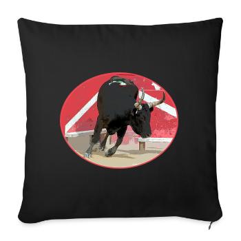 Oval Camargue bull - Sofa pillowcase 17,3'' x 17,3'' (45 x 45 cm) - black - Front
