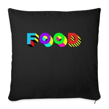 Nourriture savoureuse - Housse de coussin décorative 45 x 45 cm - noir - Devant