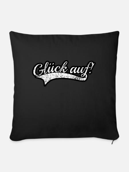 Glück auf - Sofakissenbezug 45 x 45 cm - Schwarz