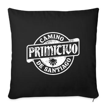 Camino Primitivo pélerinage | Chemin de Saint-Jacques - Housse de coussin décorative 45 x 45 cm - noir - Devant
