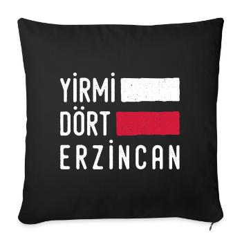 Erzincan 24 Türkei Turkiye Geschenk Urlaub TR Türk - Sofakissenbezug 45 x 45 cm - Schwarz - Vorne
