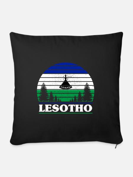 Lesotho - Sofakissenbezug 45 x 45 cm - Schwarz