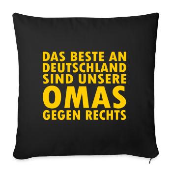 Omas gegen rechts - Sofakissenbezug 45 x 45 cm - Schwarz - Vorne