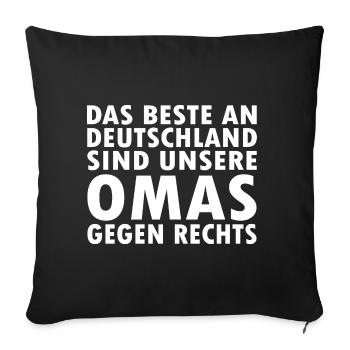 omas gegen rechts - Sofakissenbezug 45 x 45 cm - Schwarz - Vorne
