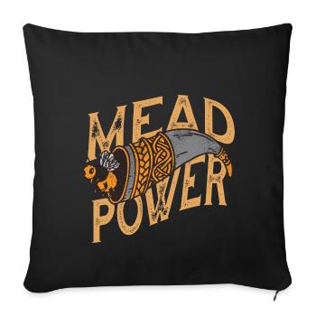Met Power Viking Met Drinking Horn With Bee - Sofa pillowcase 17,3'' x 17,3'' (45 x 45 cm) - black - Front