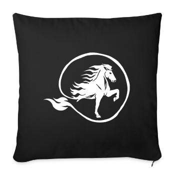 Islandpferd Flammen Tölt Feuerpferd - Sofakissenbezug 45 x 45 cm - Schwarz - Vorne