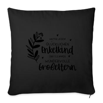 Großeltern Enkelkind - Sofakissenbezug 45 x 45 cm - Schwarz - Vorne