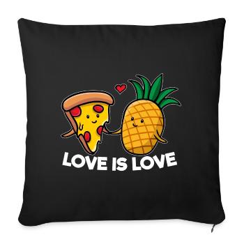 Love Is Love Pizza Ananas - Housse de coussin décorative 45 x 45 cm - noir - Devant