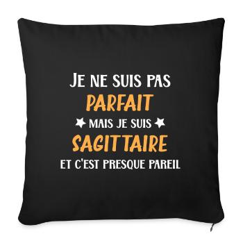 Je ne suis pas parfait mais sagittaire - Housse de coussin décorative 45 x 45 cm - noir - Devant