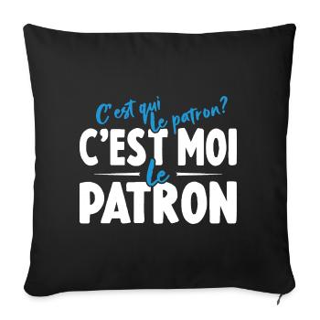 C'est Qui Le Patron C'est Moi Le Patron - Housse de coussin décorative 45 x 45 cm - noir - Devant