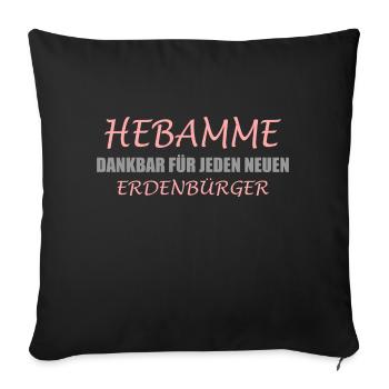Hebamme - Sofakissenbezug 45 x 45 cm - Schwarz - Vorne