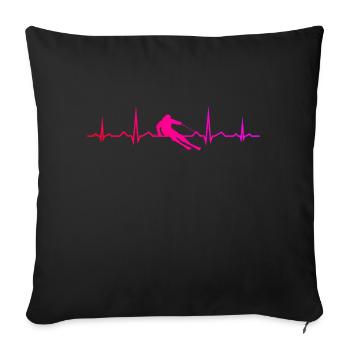 Skiing Skier Winter Sports Stunt Ski - Sofa pillowcase 17,3'' x 17,3'' (45 x 45 cm) - black - Front