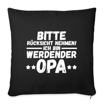 Ich werde Opa - Sofakissenbezug 45 x 45 cm - Schwarz - Vorne