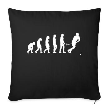 Cadeau de hockey Floorball Hockey sur gazon Joueur de hockey sur gazon - Housse de coussin décorative 45 x 45 cm - noir - Devant