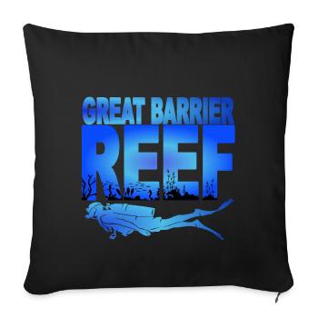 GRANDE BARRIÈRE DE CORAIL - Plongeurs - Housse de coussin décorative 45 x 45 cm - noir - Devant