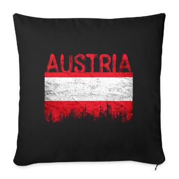 Australian flag style with city silhouette - Sofa pillowcase 17,3'' x 17,3'' (45 x 45 cm) - black - Front