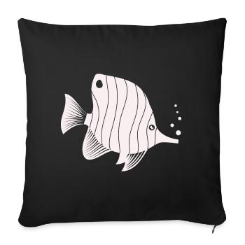Fisch Aquarium Meerestier Klima Umweltschutz - Sofakissenbezug 45 x 45 cm - Schwarz - Vorne