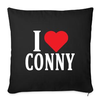 T-Shirt Ich liebe Conny T-Shirt Geschenkidee - Sofakissenbezug 45 x 45 cm - Schwarz - Vorne