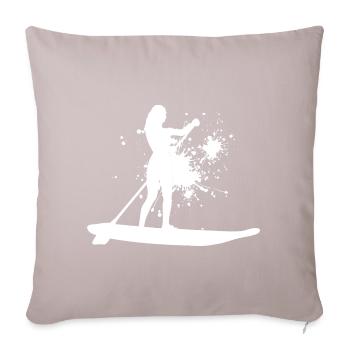 Sup Standup Paddle Stand up Paddle Planche - Housse de coussin décorative 45 x 45 cm - taupe clair - Devant