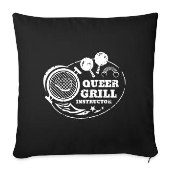 Queer Grill Instructor Shirt - Sofa pillowcase 17,3'' x 17,3'' (45 x 45 cm) - black - Front