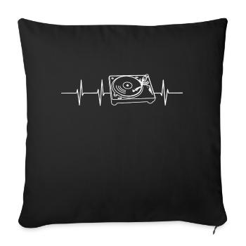 Fréquence cardiaque sur platine - Housse de coussin décorative 45 x 45 cm - noir - Devant