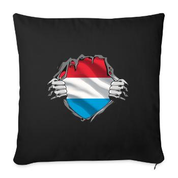 Drapeau luxembourgeois Drapeau luxembourgeois Accueil - Housse de coussin décorative 45 x 45 cm - noir - Devant