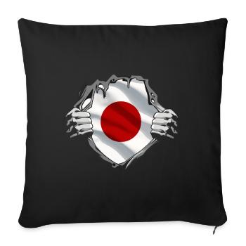 Japan Flag Used Look Nihon Japanese Flag - Sofa pillowcase 17,3'' x 17,3'' (45 x 45 cm) - black - Front