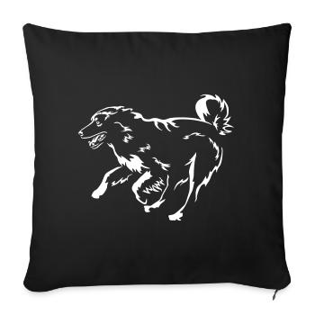 Australian Shepherd "Black Edition" - Sofa pillowcase 17,3'' x 17,3'' (45 x 45 cm) - black - Front