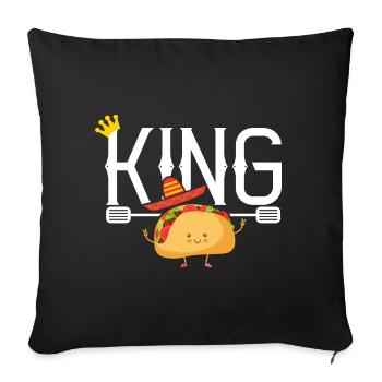 king taco tacos Mexican cuisine - Sofa pillowcase 17,3'' x 17,3'' (45 x 45 cm) - black - Front