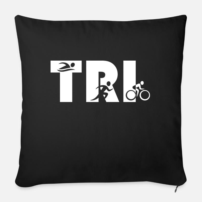 triathlon - Sofakissenbezug 45 x 45 cm - Schwarz