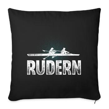 Rudern Ruderer Ruderboot - Sofakissenbezug 45 x 45 cm - Schwarz - Vorne
