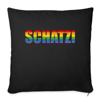 Regenbogen SCHATZI LGBT lgbtqi queer.🏳️‍🌈 - Sofakissenbezug 45 x 45 cm - Schwarz - Vorne