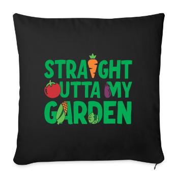 Direkt aus meinem Garten - Sofakissenbezug 45 x 45 cm - Schwarz - Vorne