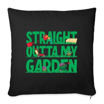 Direkt aus meinem Garten - Sofakissenbezug 45 x 45 cm - Schwarz - Vorne
