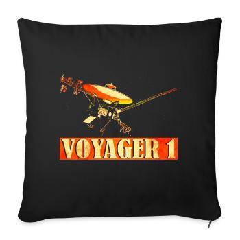 Sonde spatiale interstellaire Voyager - Housse de coussin décorative 45 x 45 cm - noir - Devant
