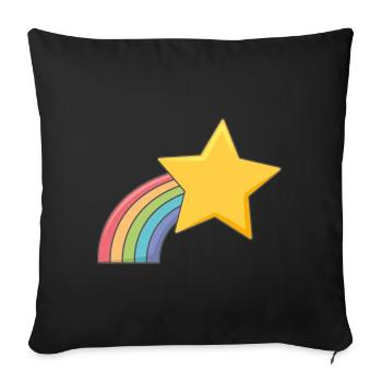 Arc-en-ciel Étoile filante - Housse de coussin décorative 45 x 45 cm - noir - Devant