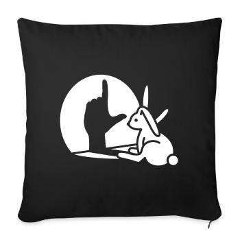 Rabbit Shadow Hand, LOSER Sign Loser - Sofa pillowcase 17,3'' x 17,3'' (45 x 45 cm) - black - Front