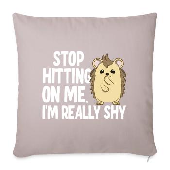 Arrêtez de me draguer, je suis timide - Housse de coussin décorative 45 x 45 cm - taupe clair - Devant