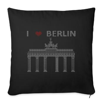 I Love Berlin ASCII - Sofa pillowcase 17,3'' x 17,3'' (45 x 45 cm) - black - Front