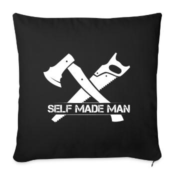 selfmade man Symbol Axt Säge Werkzeug Icon Logo - Sofakissenbezug 45 x 45 cm - Schwarz - Vorne