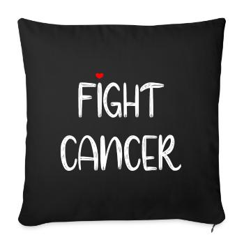 Combattre le cancer Cœur - Housse de coussin décorative 45 x 45 cm - noir - Devant