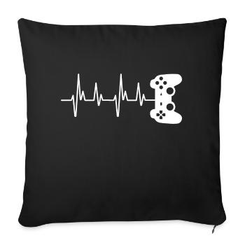 Gamer Heartbeat Funny Game Gift Boys Men Gamer - Sofakissenbezug 45 x 45 cm - Schwarz - Vorne